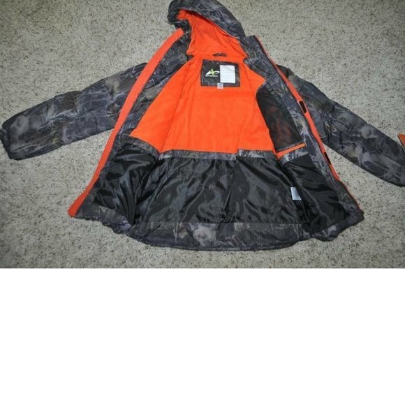 Boys Winter Jacket Camo 14/16 Hooded Puffer Snow Heavy Zip Up Athletech - Picture 6 of 6